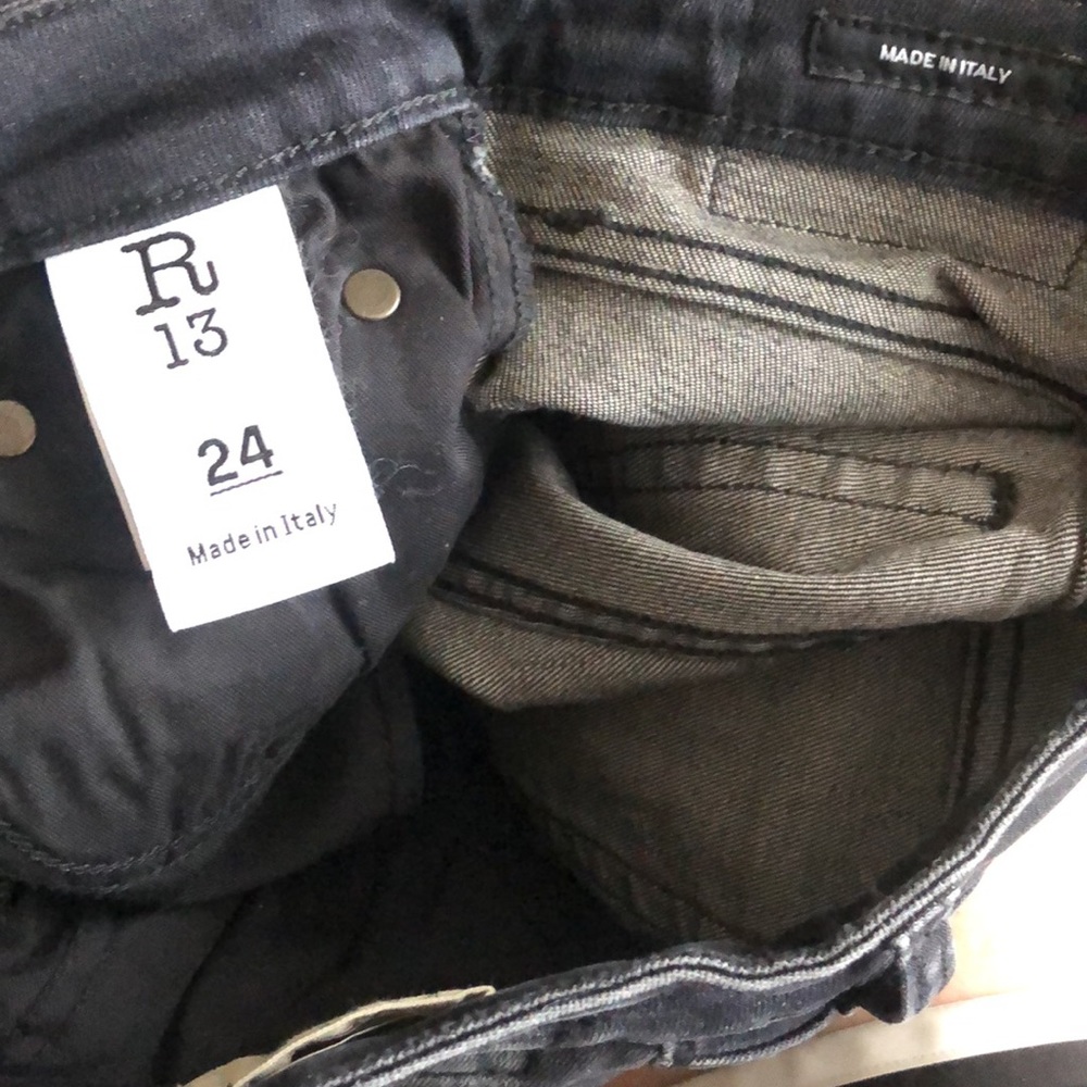 R13 Kate Skinny Jean in Strumblack PF20 Size24/xxs - Picture 7 of 9